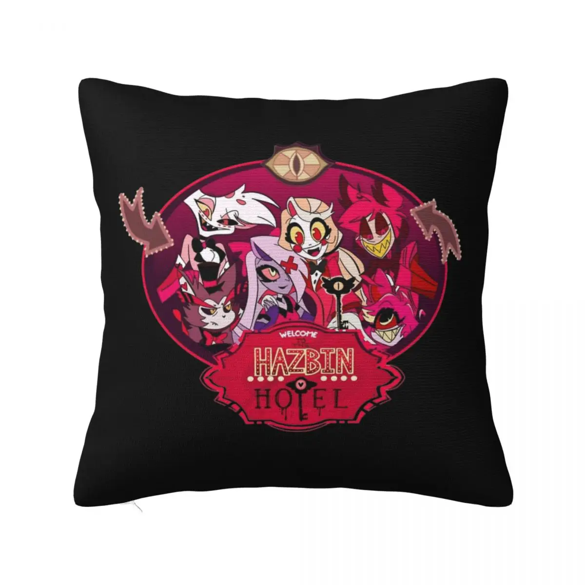 Hazbins Anime Square Pillow Cases Cushion Cover Funny Polyester Decorative Pillowcase for Car 45*45cm