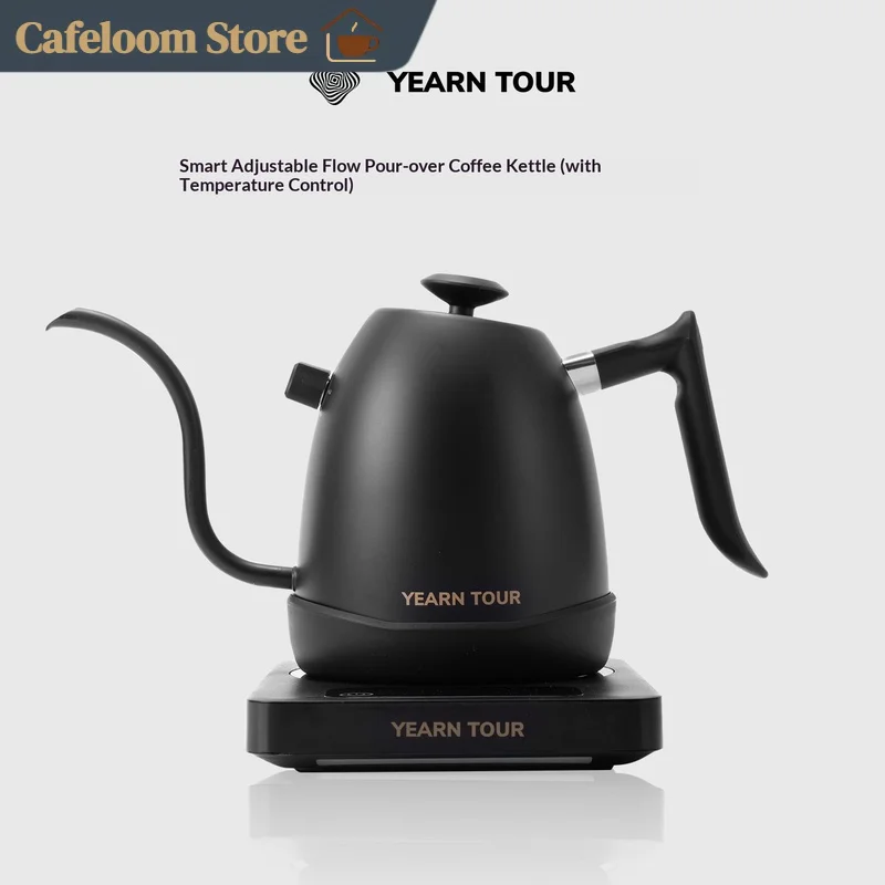 YEARN TOUR Smart Temp Control Gooseneck Kettle Adjustable Flow Thin Spout Stainless Steel Electric Coffee Kettle For Pour Over