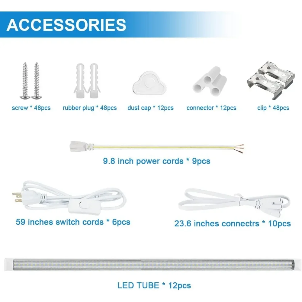 Imagem -05 - Cool White Linkable Led Tube Luminárias Luzes em Forma de d Pés 8ft 90w 11700lm 6000k t8