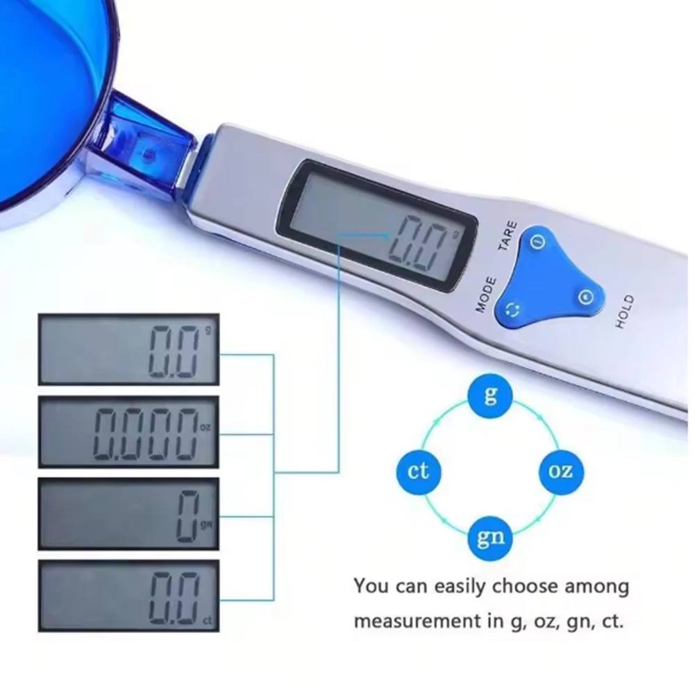 N02R-Electronic Digital Kitchen Scale With 3 Measuring Spoons Food Scale For Portioning Milk Flour Spices 500G/0.1G Ram
