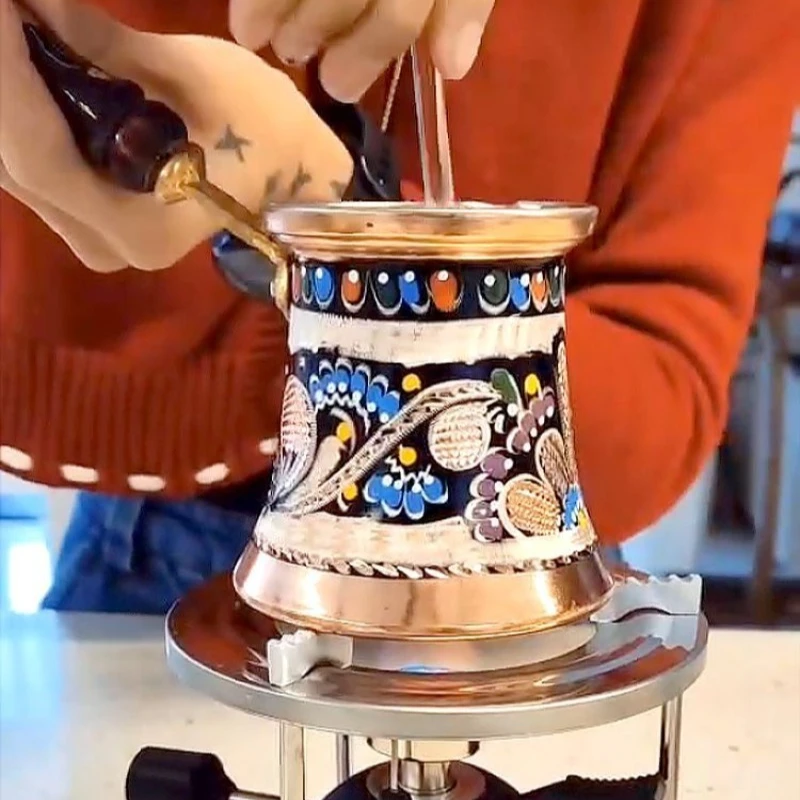 

All handmade copper enamel coffee pot, open flame tea thickened high quality