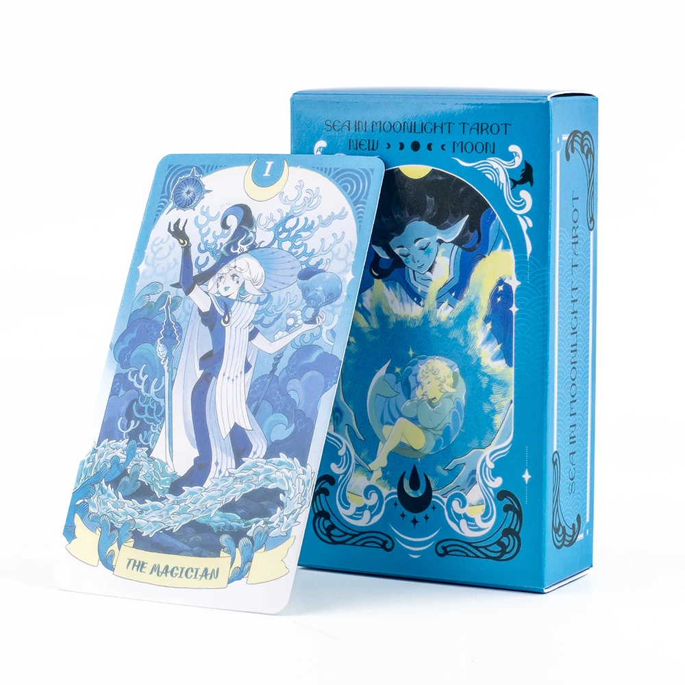 Sea in Moonlight Tarot Cards English Version A 78 Cards NEW MOON Ocean Emotional Healing Divination Tarot Cards 10.3*6CM