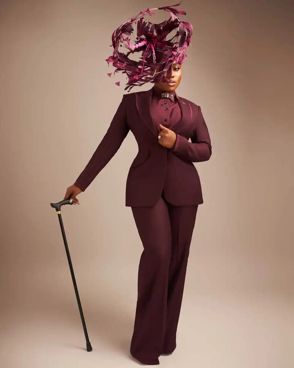 Simple Plus Size Women Suits 2 Pieces Set Luxury One Button Peaked Lapel Jacket Wide Legs Pants Customized Formal Dresses