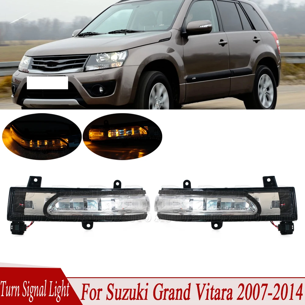 For Car LED Rear View Mirror Turn Signal Light Repeater Lamp Fit For Suzuki Grand Vitara 2007 2008 2009 2010 2011 2012 2013 2014