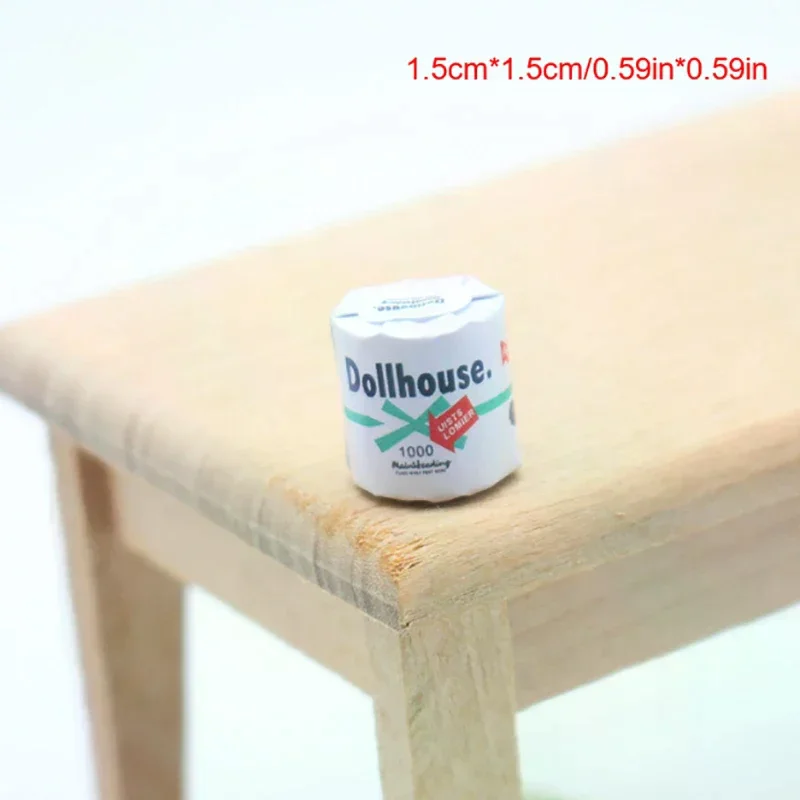 Mini rollo de papel higiénico en miniatura para casa de muñecas, modelo de papel higiénico rasgable para decoración de casa de muñecas, juguetes para juego de imitación, regalo, 1/12