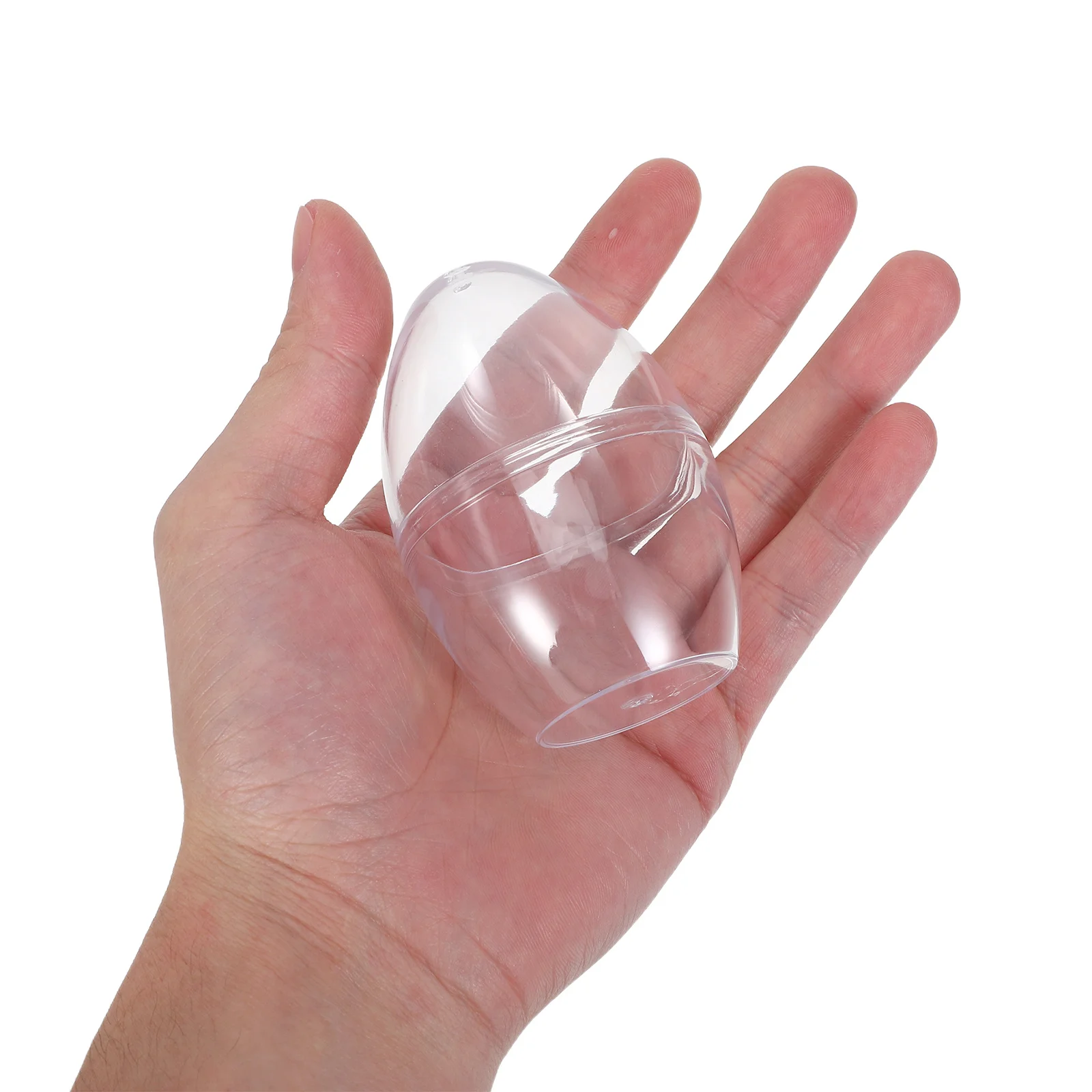 

9Pcs Transparent Flat Bottom Plastic Easter Egg Clear Fillable Container Holiday Cookie Candy Boxes Party Supplies Christmas