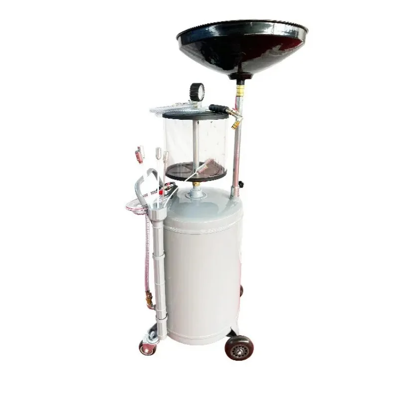 Hot Sale Plastic Waste Oil Lift Drain with Casters Oil Drainer Vehicle 80L Waste Engine Oil Picker Machine