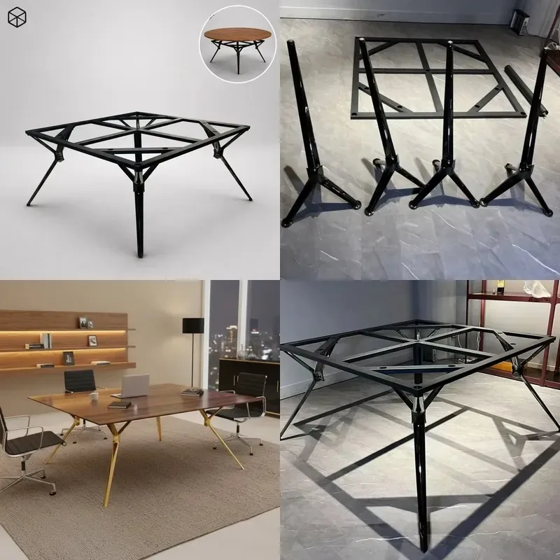Aluminum Alloy Solid Dining Table Base Four Legged Metal Table Frame for Living Room Bedroom Interior Furniture