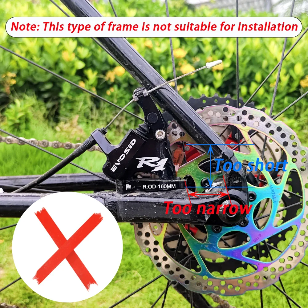 EVOSID Gravel Bike Flat Mount To Fost Mount Bremsadapter vorne hinten 160 mm Wechselstraße Standard auf MTB-Spezifikationen Fahrradzubehör – Detail 7