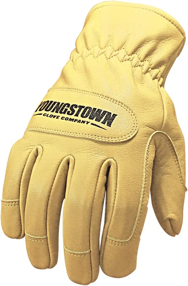 

Мужские двухслойные кожаные рабочие перчатки - с защитой от порезов, устойчивые к проколам, цвет бежевый, большой размер