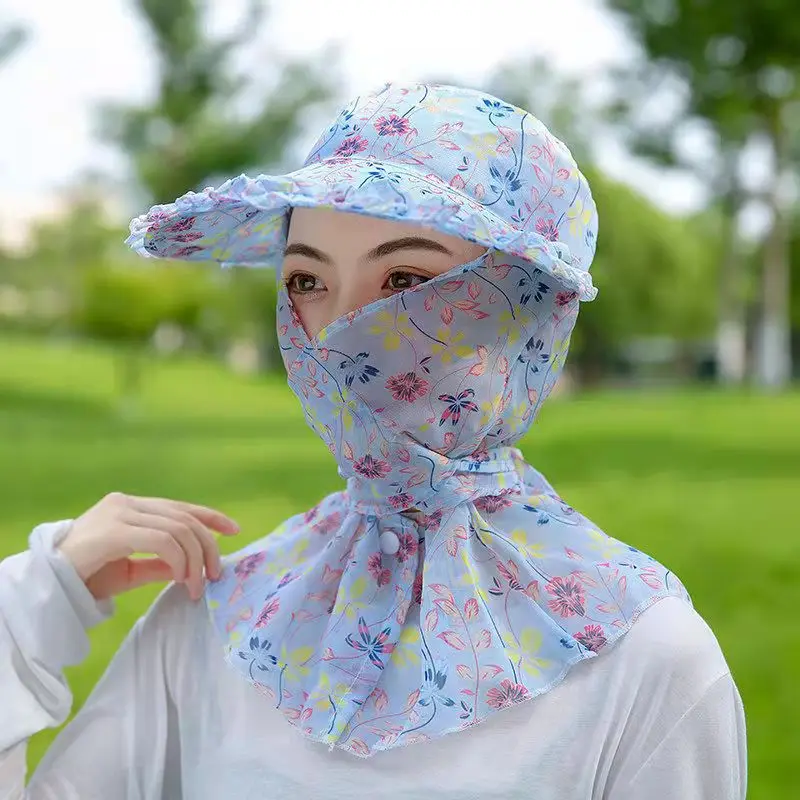 

Summer Sunshade Hat Female Cycling Outdoor Woman Sun Hats Face Shield UV Protection Large Beach Cap bucket hat