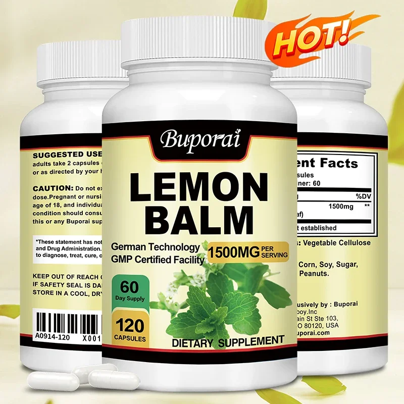 

Lemon Balm Capsules - Calm, Relax, Improve Mood, Aid Sleep