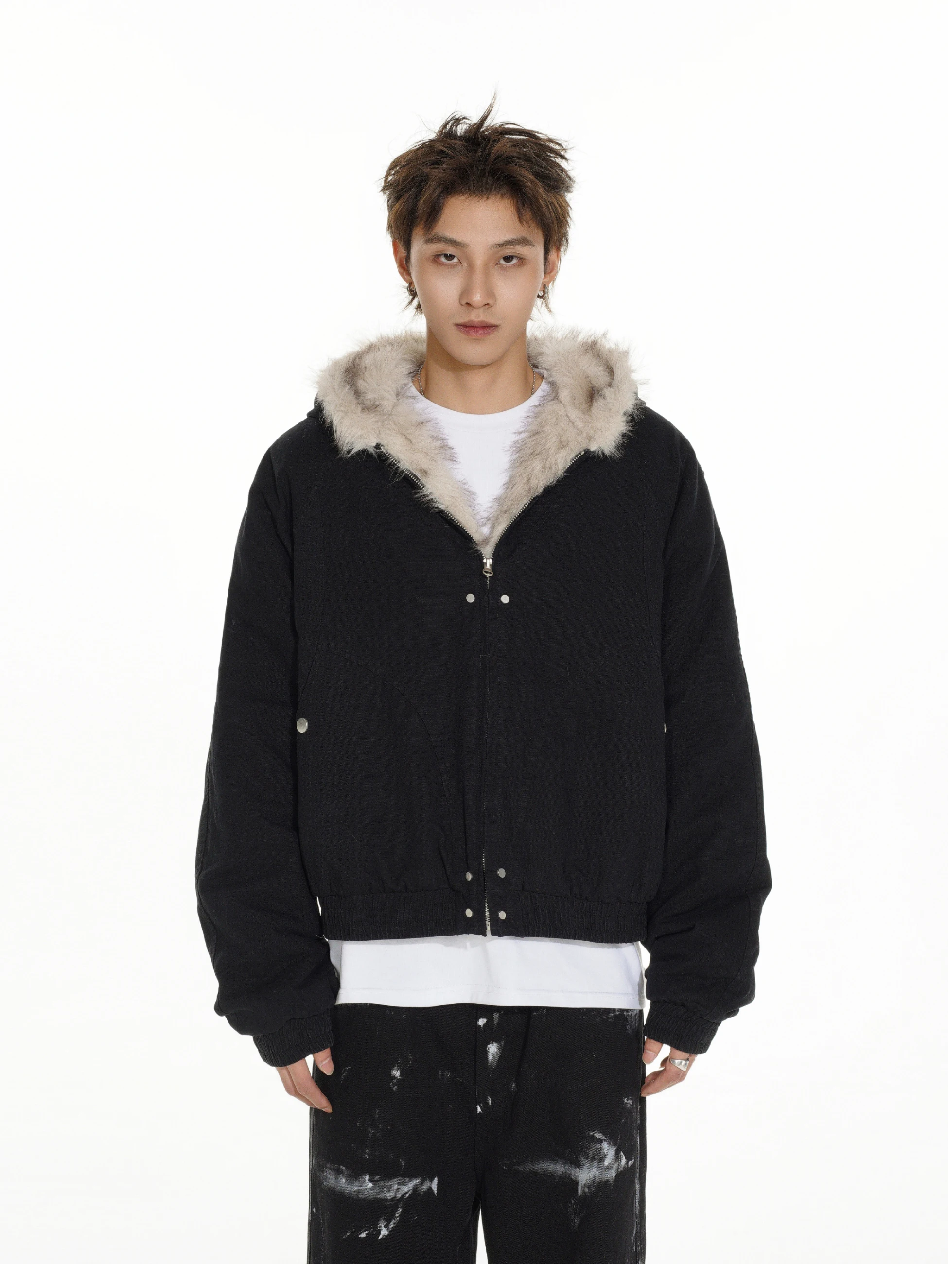 

Американская утепленная куртка-худи Cleanfit с дизайном Mountain Eagle, хлопковая рабочая одежда, теплая повседневная свободная куртка с длинными рукавами