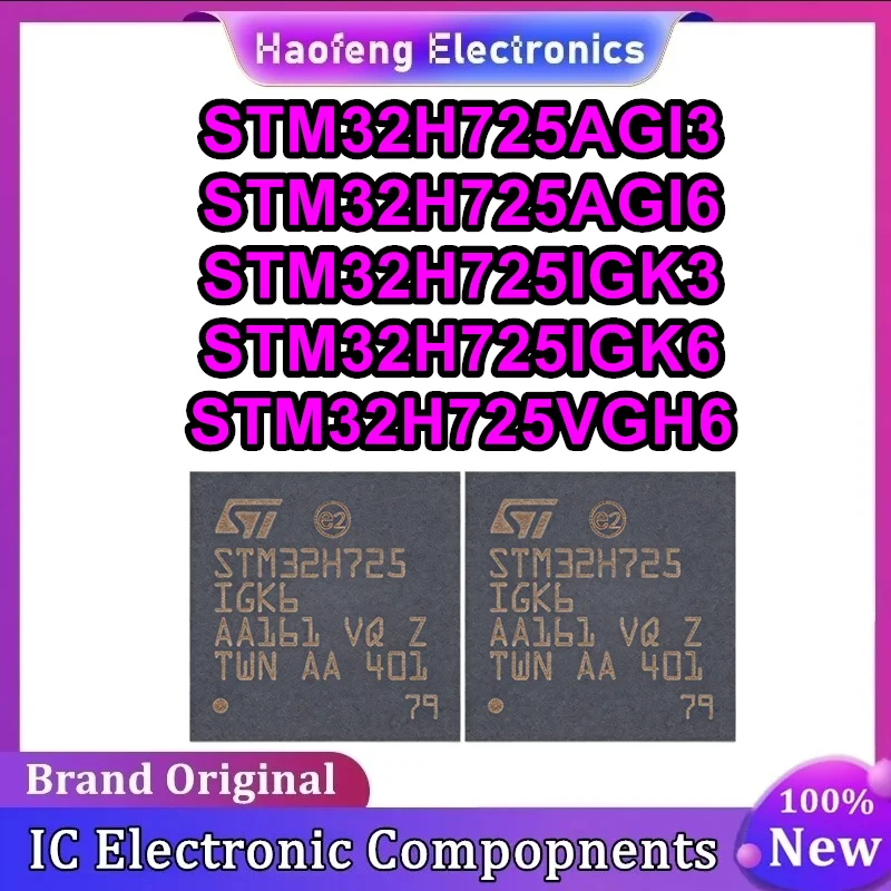 

STM32H725AGI3 STM32H725AGI6 STM32H725IGK3 STM32H725IGK6 STM32H725VGH6 Микросхема BGA 100% новый оригинал на складе