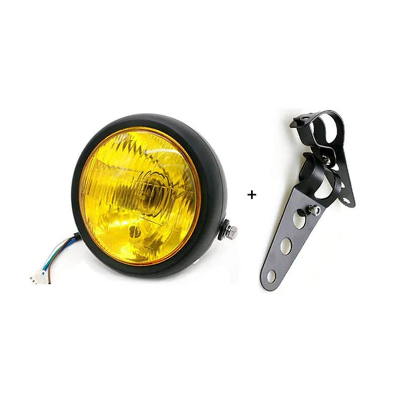 

4PCS CG125 motorcycle modified retro headlights GN125 retro headlights, iron shell black far and near headlights round lights