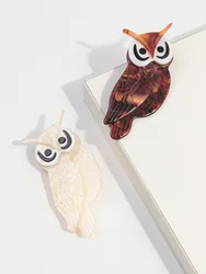 2024 Colorful Owl Acrylic Brooches Pins for Women Lovely Animals Bird Brooch Handmade Clothes Party Decorations