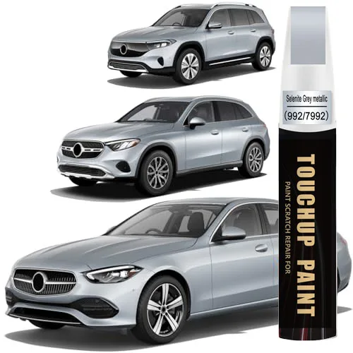 Selenite Gray Metallic(992/7992) Touch up Paint for Mercedes-Benz Car Paint Scratch Repair Kit, Quick & Easy Solution to Repair
