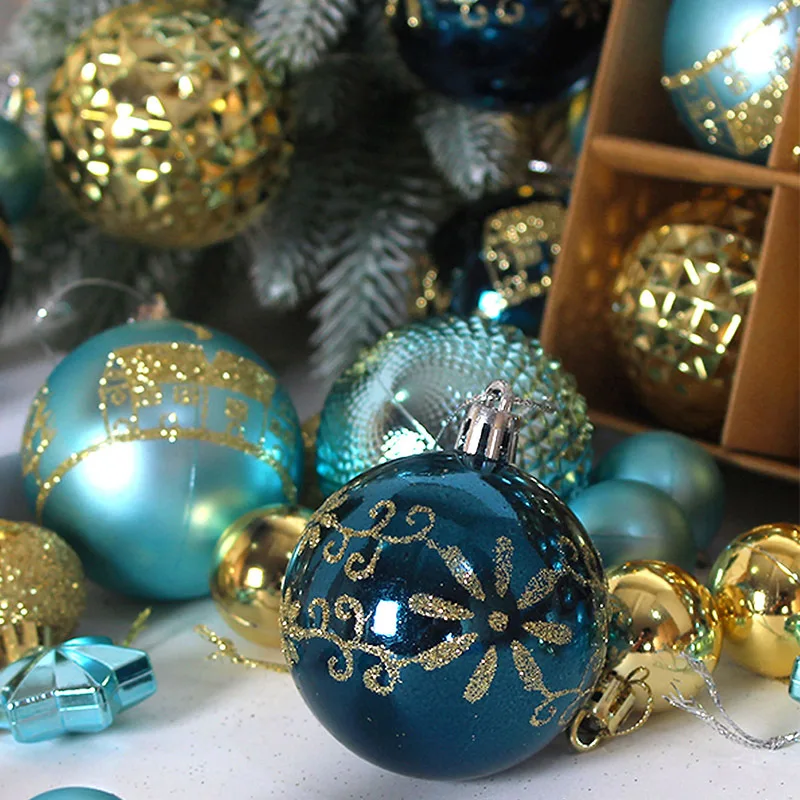 Bunte Weihnachtskugeln, festlich geformte Kunststoffkugeln, wiederverwendbar, dekorative Baumschmuck, Urlaub, Party, Dekoration, Zubehör
