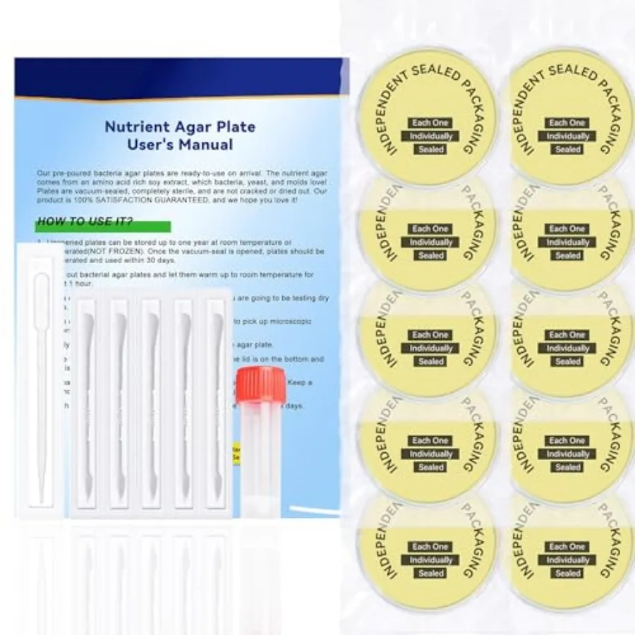 

Nutrient Agar Petri Dishes Science Project Kit Pre-Poured Agar Plates and Cotton Swabs for Science Experiments Bacteria Science