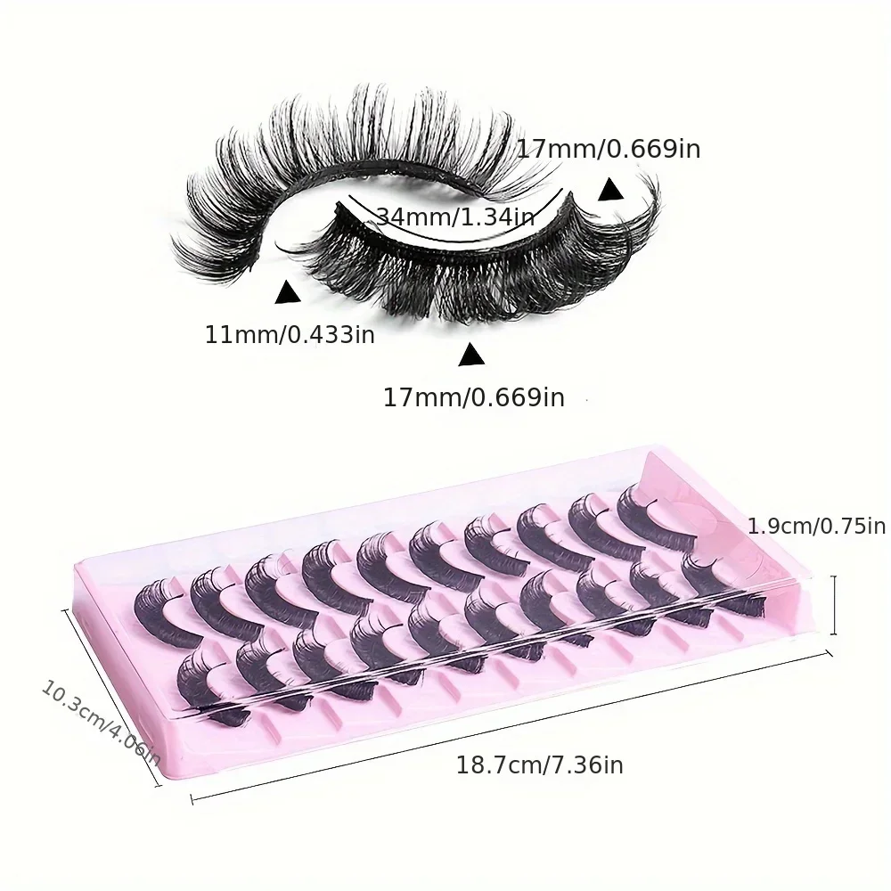 10 Pairs Lashes Eyelashes Fake Eyelashes Russian Strip Lashes False Eyelashes Biche Eyes Extension Lashes