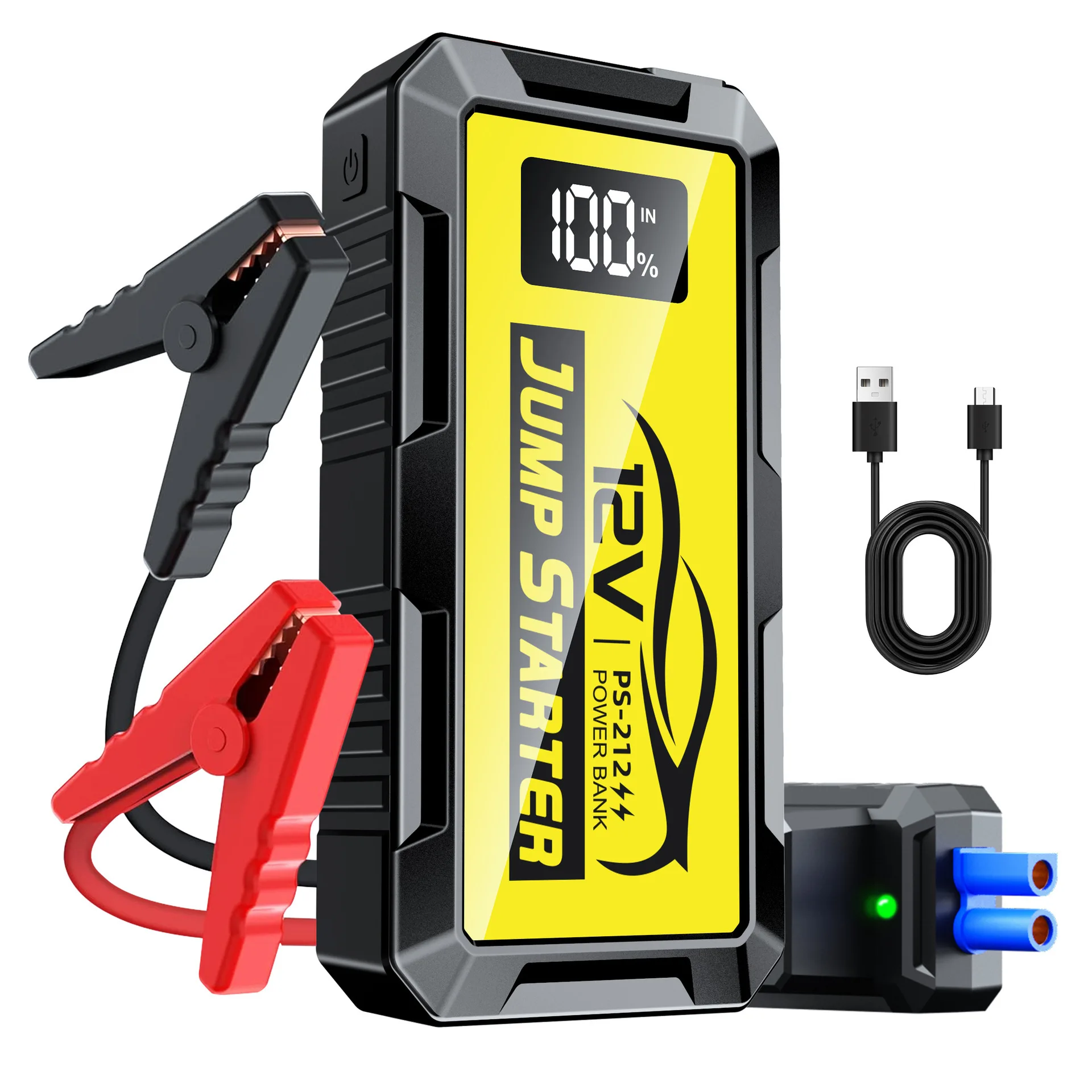 

Автомобильное пусковое устройство 2000A, мгновенный запуск при сверхнизких температурах, светодиодная подсветка и зарядка через USB, подходит для бензиновых/дизельных двигателей