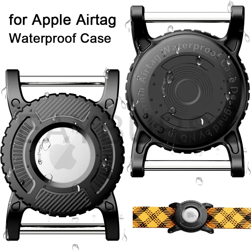 Eayburst Airtag Dog Collar Holder for Apple Airtag Pet Collar with Removable Metal Loop Durable Waterproof Dog Airtag Holder