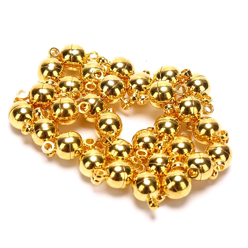 10pcs Magnetic Clasps 6mm/8mm Buckle Hook Round Crystal Beads Disco Ball Clasp For Bracelet DIY Jewelry Making Findings