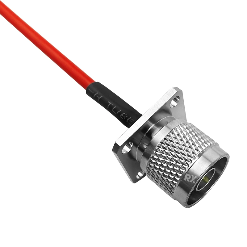 N female to N bend male waterproof with square plate Flange silver-plated RG402 RF adapter cable