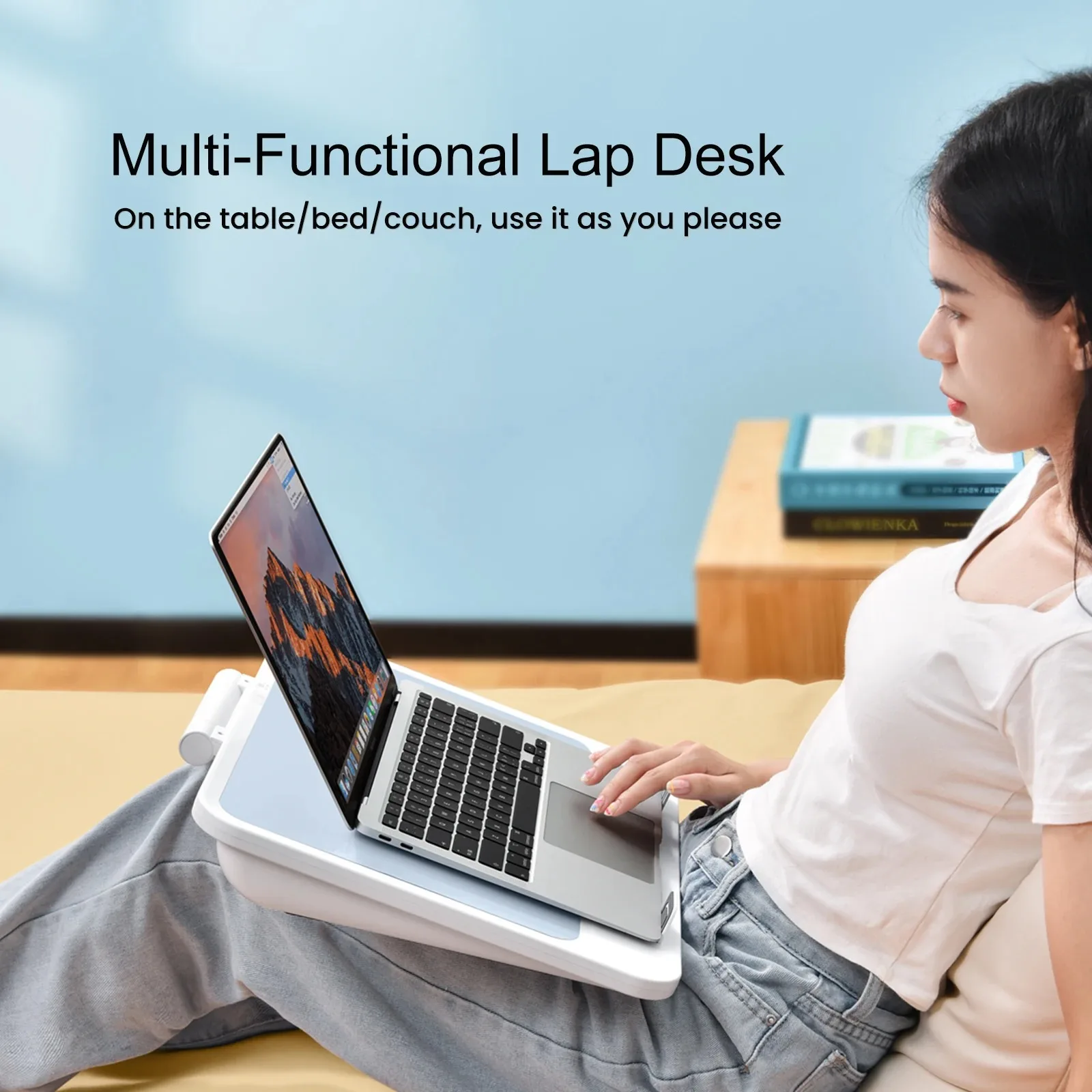 Eary Foldable Double Layer Book Stand for Reading With Page Clip Desktop Holder Height Angle Adjustable Desk for iPad Pro Tablet