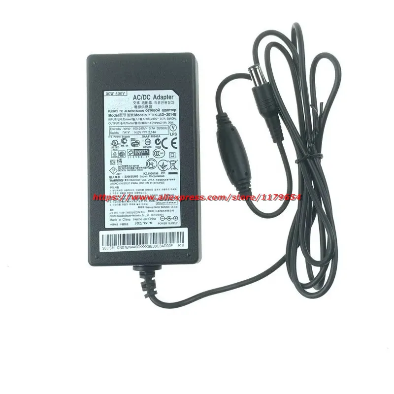 Carregador adaptador ac genuíno A3014-FPNA 14v 2.14a 30w para fonte de alimentação de monitor samsung AD-3014B ADS-30NJ-12 PS30W-14J1 A3014-FPN