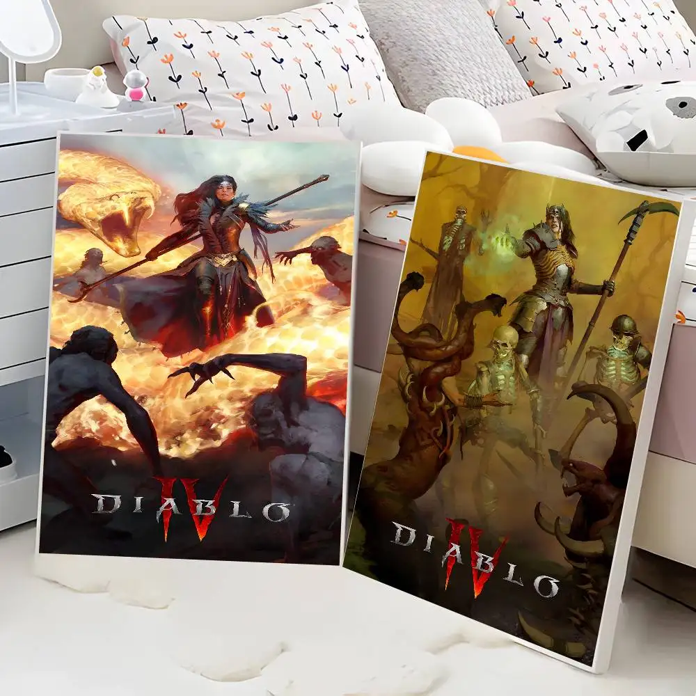 البوب آر بي جي لعبة ديابلو 4 الكلاسيكية خمر الملصقات ورق أبيض يطبع الملصقات الفنية Kawaii غرفة ديكور