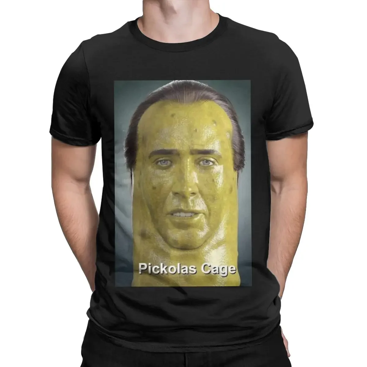 Men\'s Picolas Cage Nicolas Cage T Shirts Pure Cotton Clothes Funny Short Sleeve Crewneck Tees Printed T-Shirt