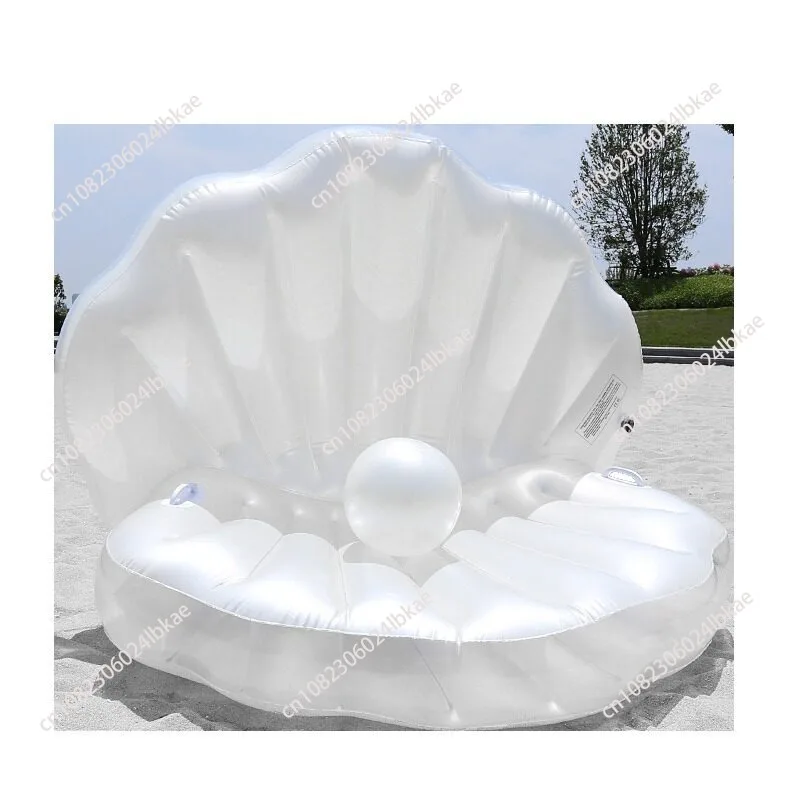 Inflatable shell floating row water swimming ring beautiful pearl scallop floating mattress swimming ring photo props