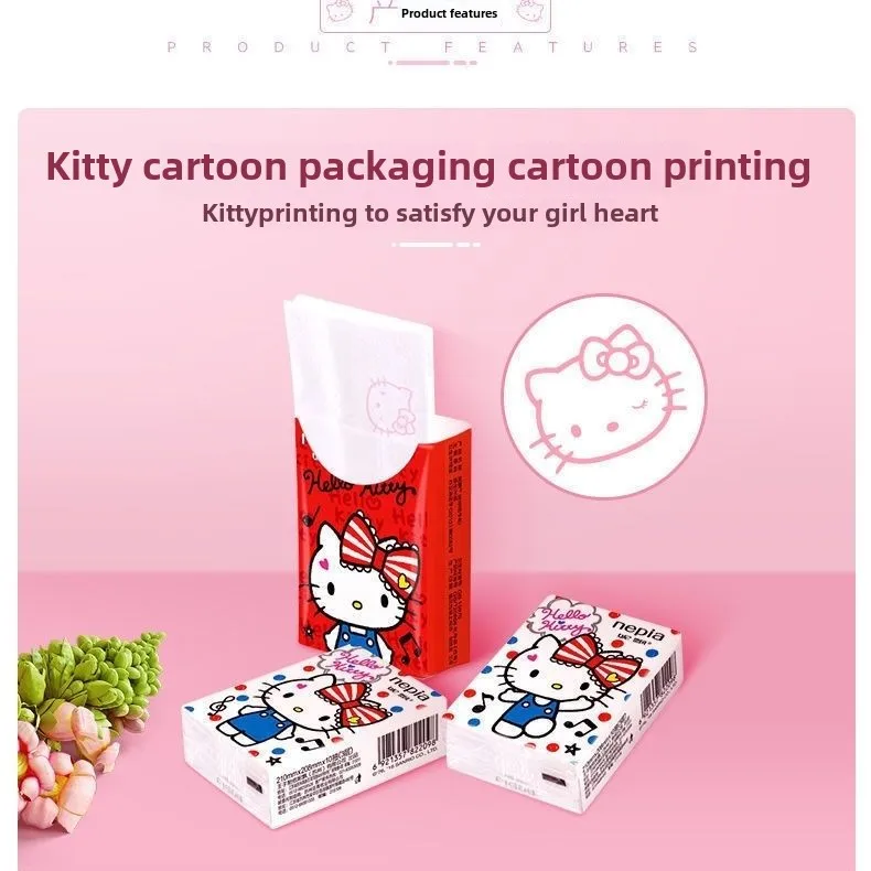Kawaii cartoon cartoon characters HelloKitty tissue Cute My Melody facial towel Portable paper Handkerchief paper Wholesale