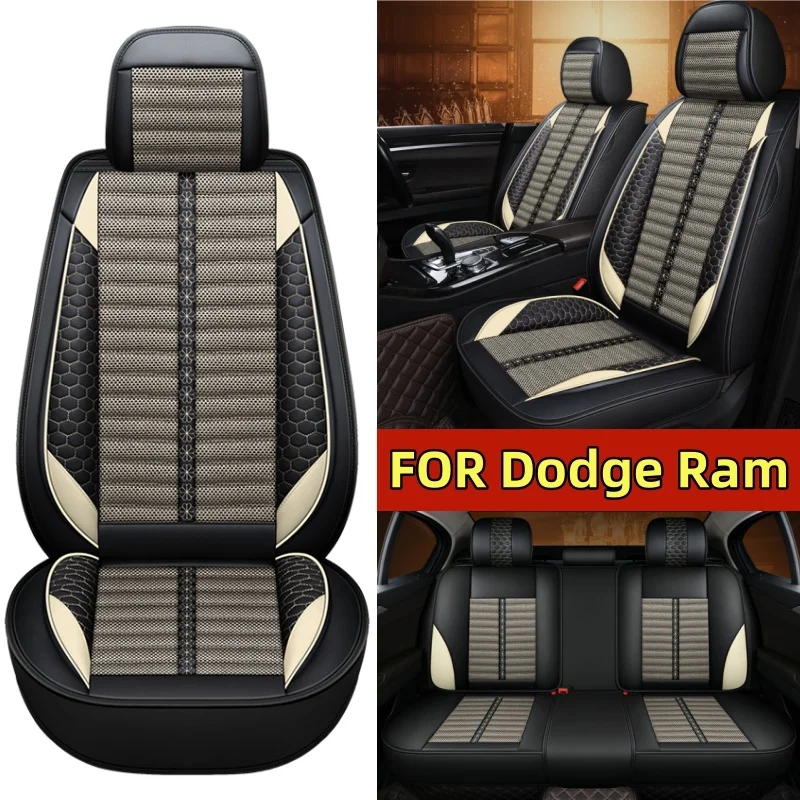 

FOR Dodge Ram 2500 3500 Crew Car seat cover waterproof PU leather linen splicing full set 5 seats full wrap new seat cover