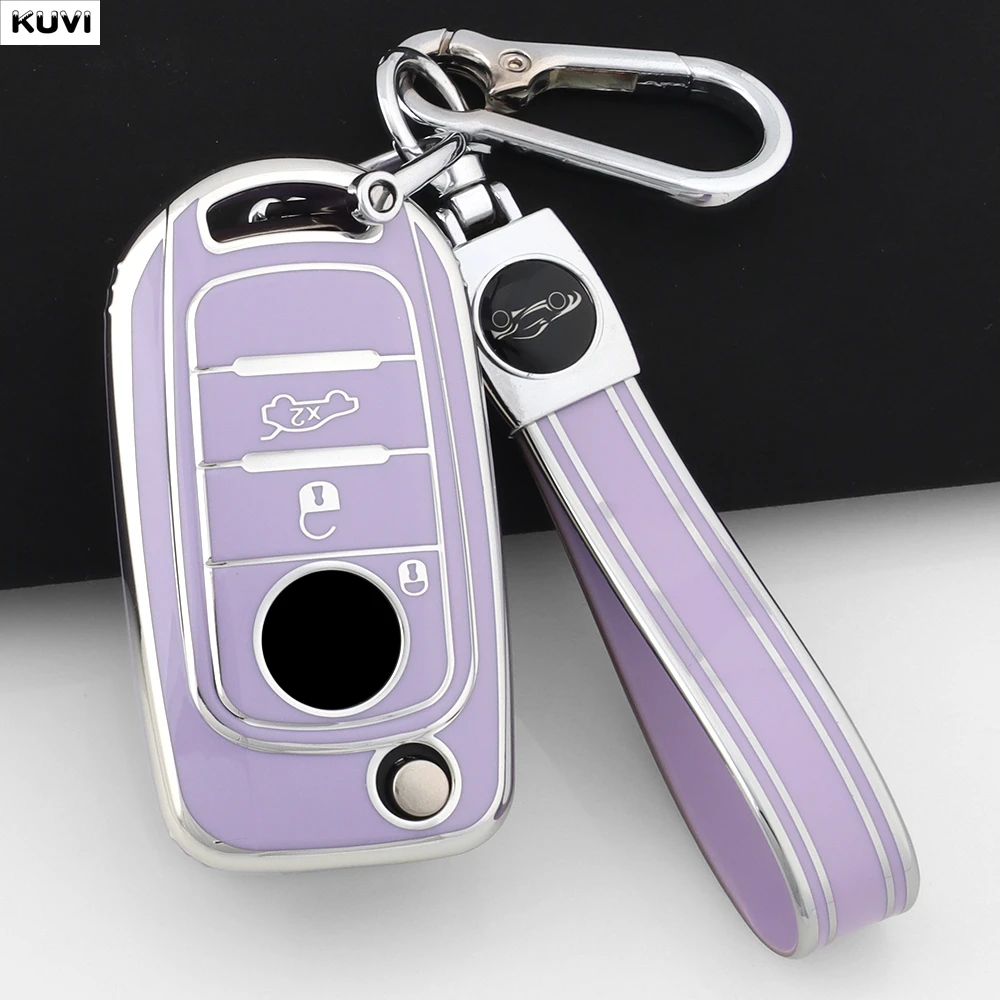 Capa de Chave Flip de TPU para Carro, Acessórios para FIAT Tipo Toro Nuovo Freedom 500X Doblo Argo Grazie