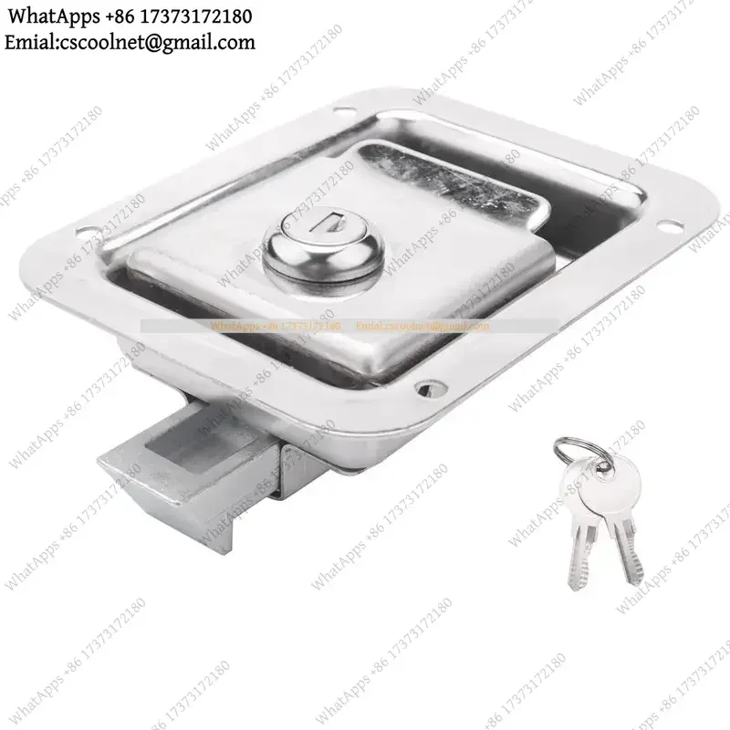Paddle Slam Latch With Lock & Key Travel Trailer RV Door Handle Heavy Duty Flush Mount Stainless Steel Camper Replacement Parts