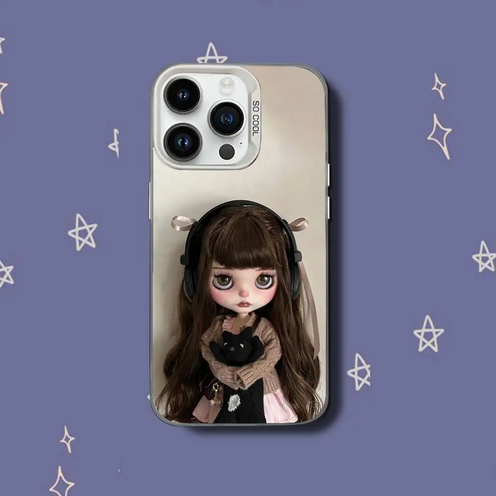 حافظة هاتف D-Doll B-Blythe C-Cute لهاتف iPhone 17,16,15,14,13,12,11,Pro,XS,Max,Plus,Mini,SE غطاء مقاوم للصدمات من الحلوى البيضاء غير اللامعة