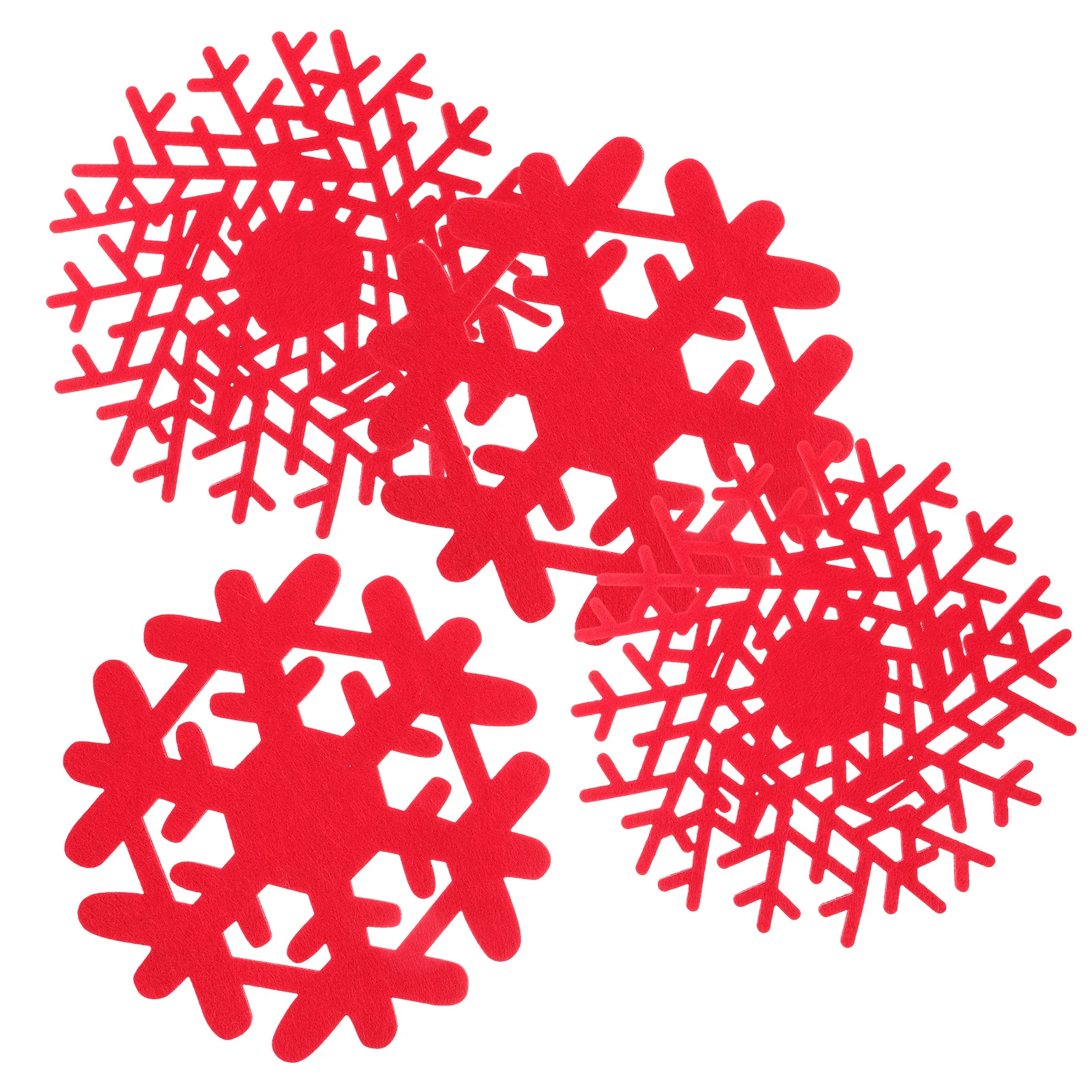 

4 Pcs Snowflake Coasters Heat Insulation Mat Christmas Decorations Cup Placemat Table Mat Cloth Home Kitchen Bar Office