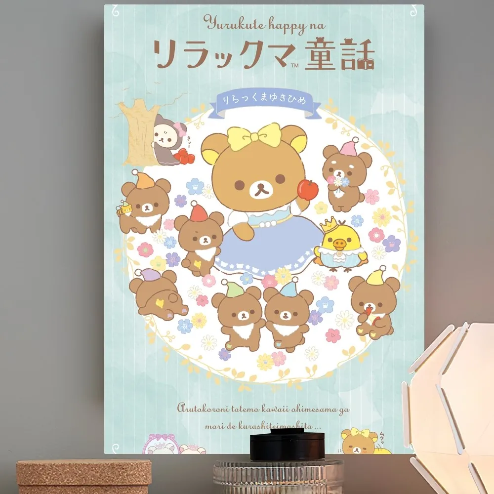 Rilakkuma Cartoon Poster Prints Wall Decals Sticker Pictures Living Room Home Decoration