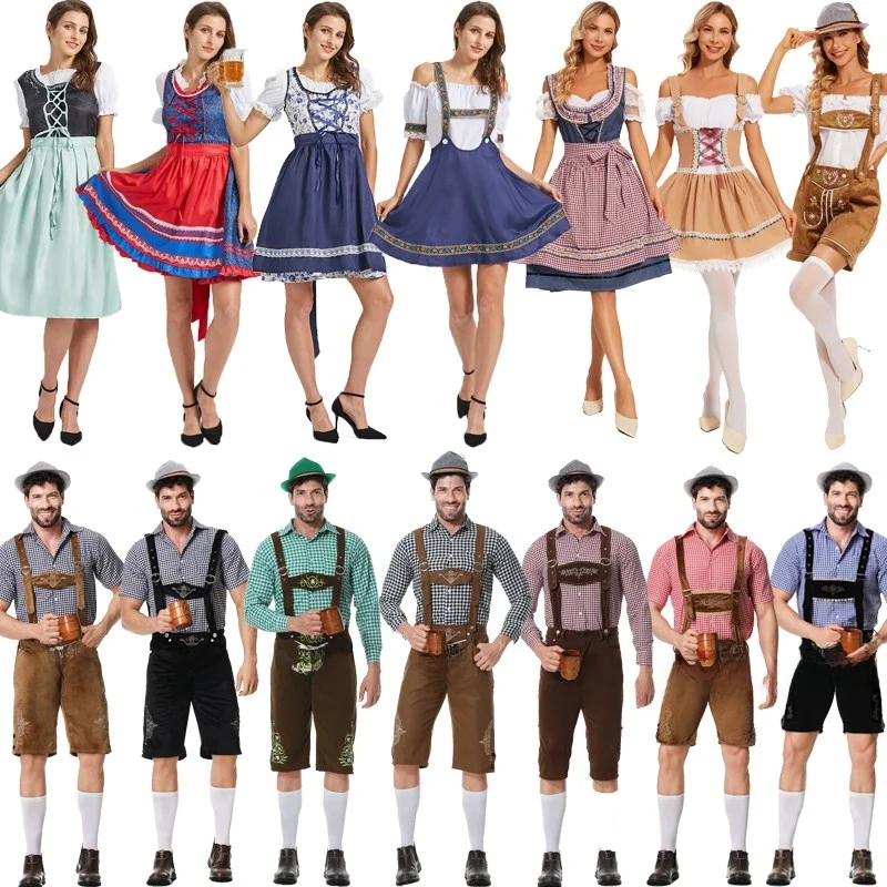 

Traditional Halloween Beer Festival Costume Bavarian Munich Skirt Bar Winery Maid Uniform Women's Workwear Ethnic Stage Costume
