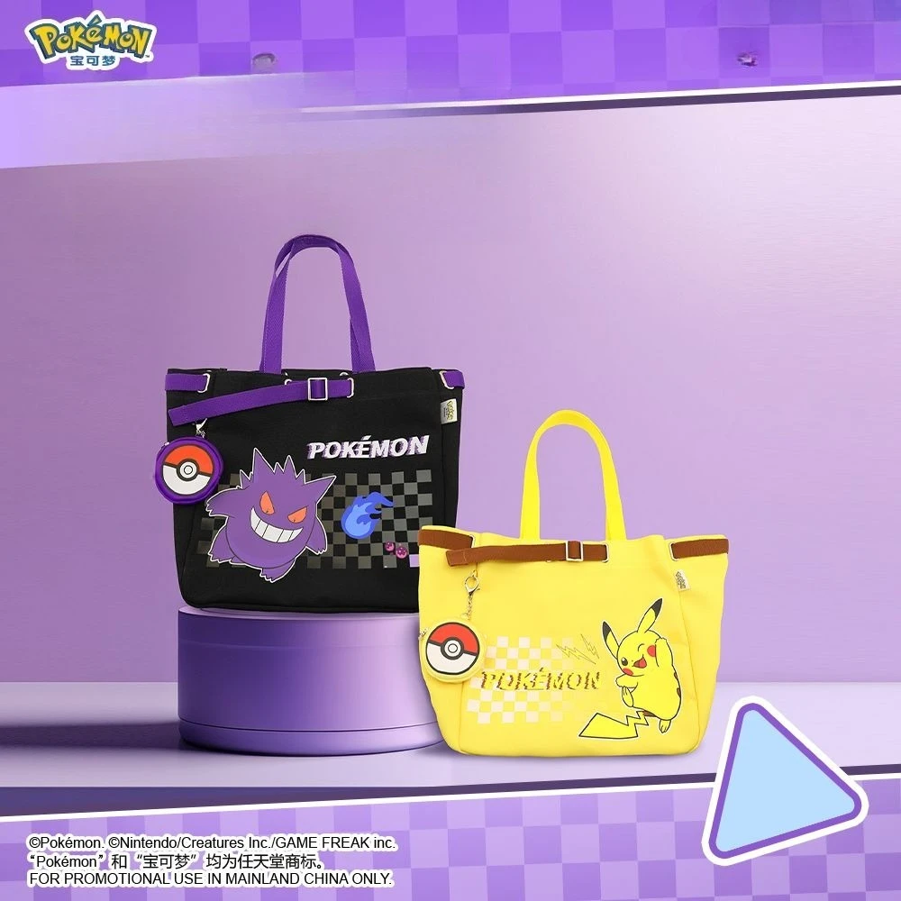 

Pokemon Authentic Canvas Bag Large Capacity Handbag Shopping Tote Eco-friendly School Bag for Girls Daily Use