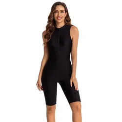 Nuevo traje de baño para mujer, traje de surf sin mangas a la moda, traje de baño femenino de una pieza, traje de baño para mujer, ropa de playa