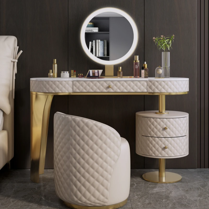 Light luxury rock board dressing table, modern minimalist makeup table, high-end creative home bedroom, small