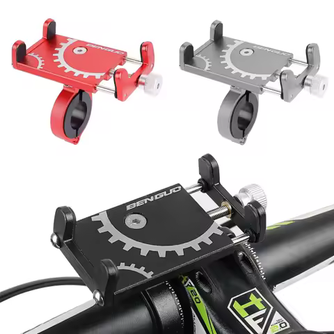 Universal Aluminum Alloy Mobile Phone Holder Cell Phone Holder 360 Rotatable Aluminum Phone Clip Bicycle Scooter Accessories