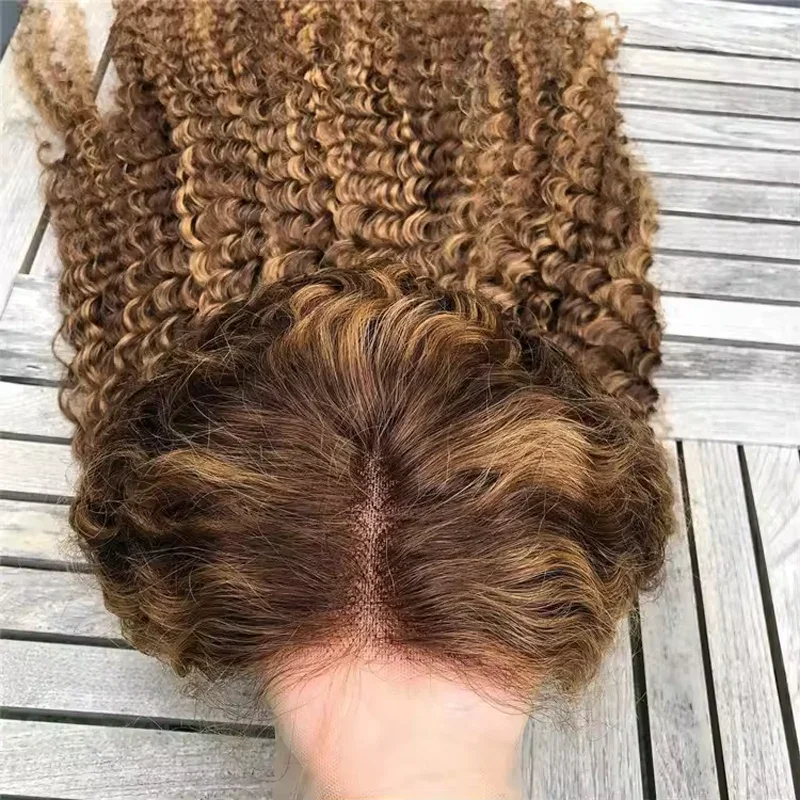 

Парик Highlight P427 13x6 HD Lace Frontal, 100% натуральные волосы, кудрявый, для женщин, омбре, глубокая волна, парик из натуральных волос