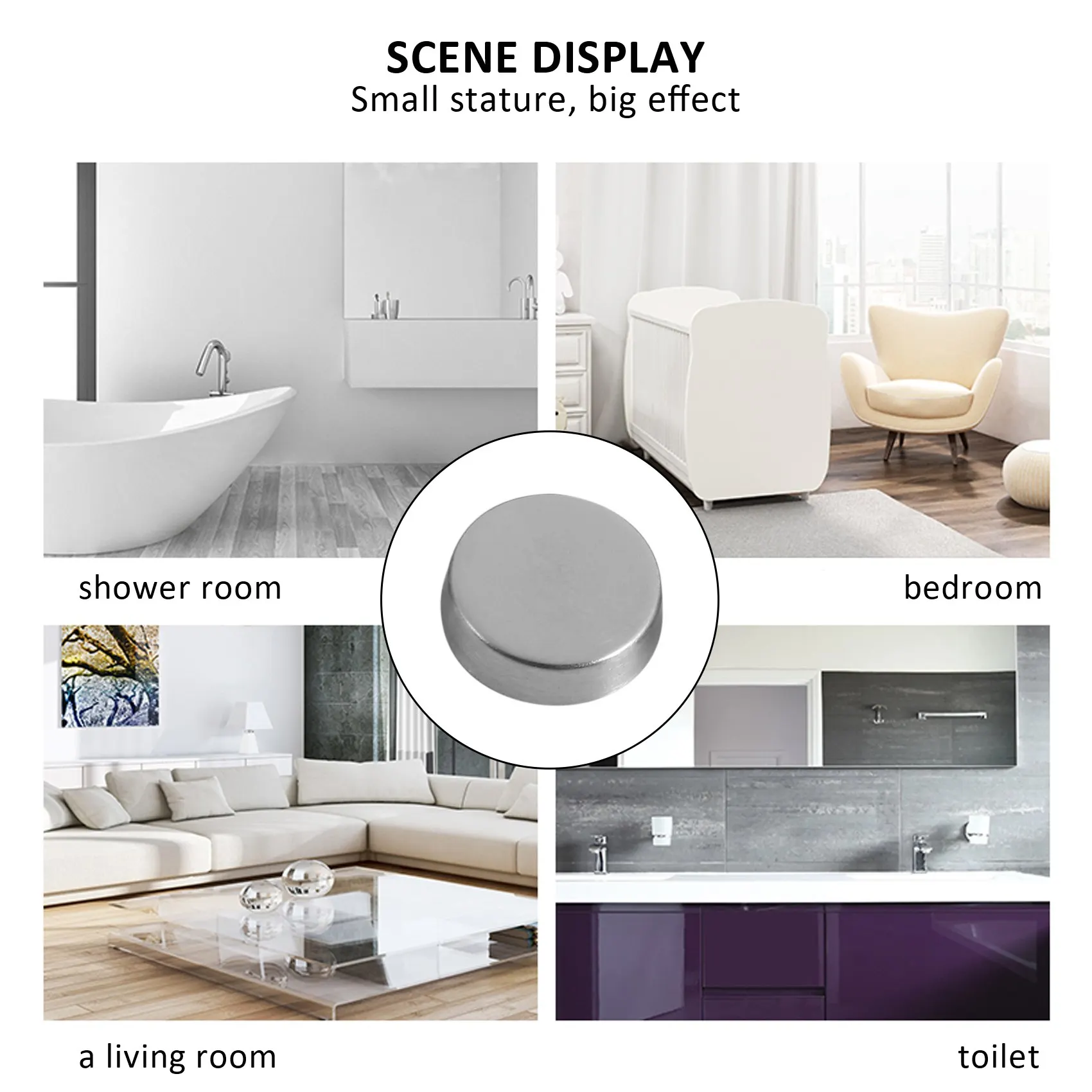 스테인레스 스틸 미러 네일 나사 캡, 16mm, 8 개