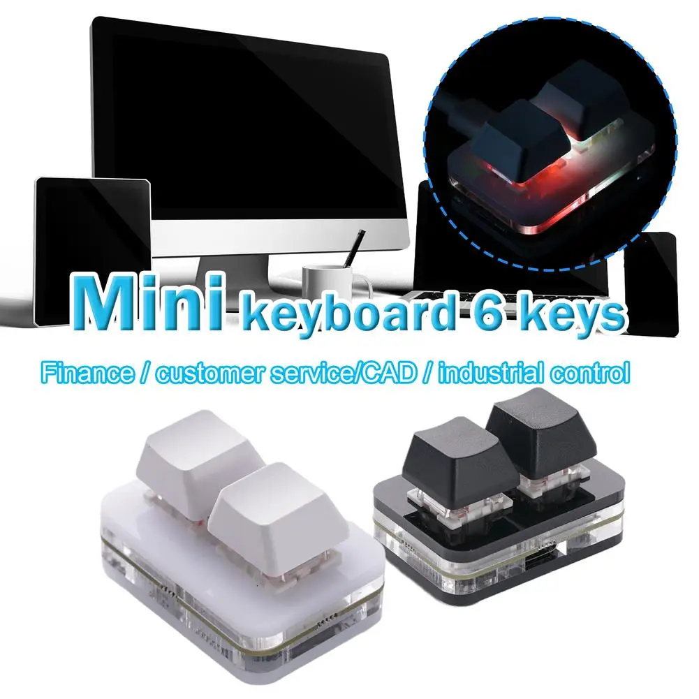 Tastiera di programmazione macro Tastiera personalizzata RGB a 2 tasti Mini copia e incolla tastiera per tastiera Hotswap da gioco C1i3