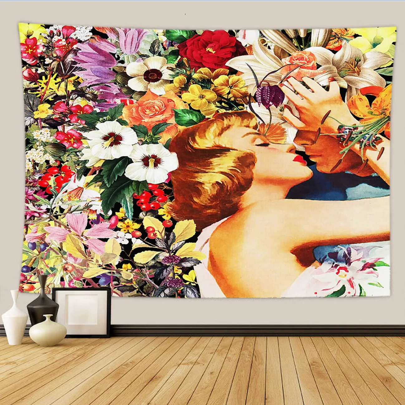 Flowers Tapestry Room Decor Aesthetic Living  ation Wall Hanging  Boho House