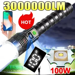 3000000 LM Super Bright Flashlight USB Rechargeable LED Long Range Tactical Torch Outdoor Waterproof Camping Fishing Lantern